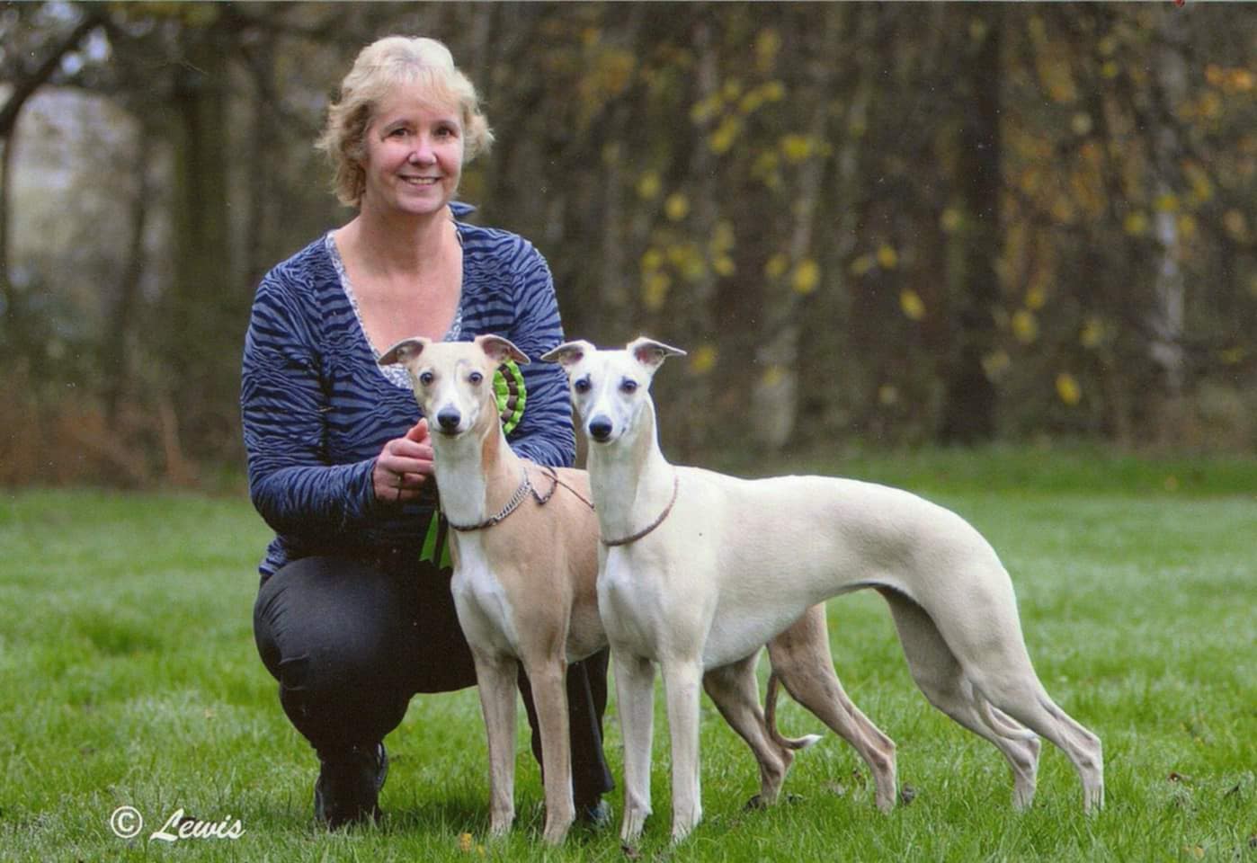 Photo Of Jackie Whitaker with Two Whippets